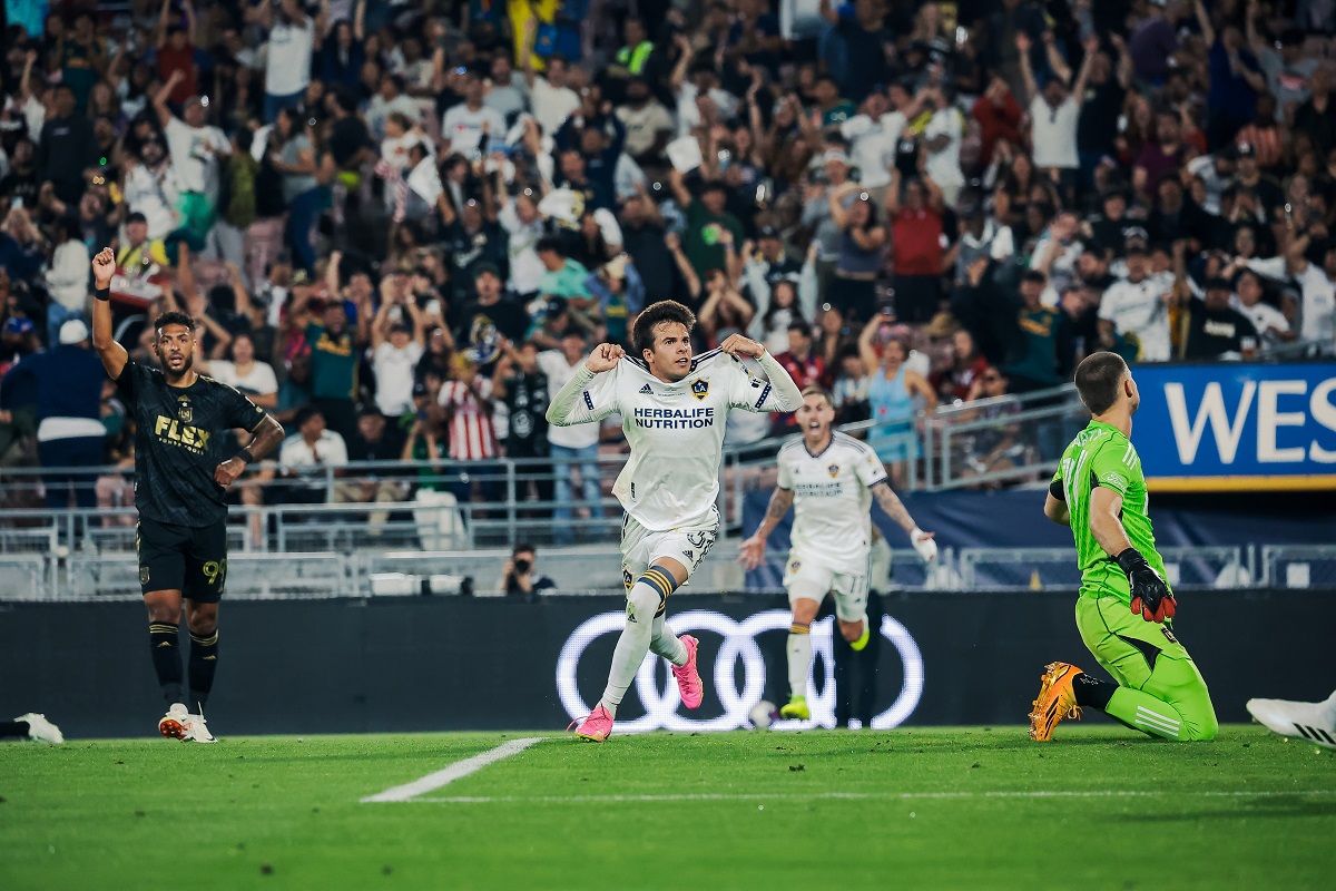 LA Galaxy Midfielder Riqui Puig scored a goal and had an assist in LA's 2-1 win over LAFC on July 4, 2023. (Photo Credit: LA Galaxy)