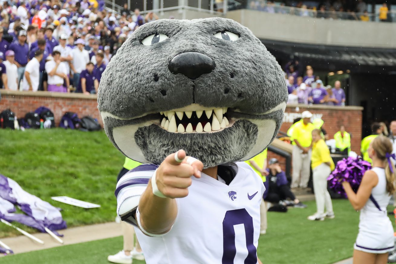 COLUMBIA, MO - SEPTEMBER 16: Kansas State Wildcats mascot Willie the Wildcat during a college football game between the Kansas State Wildcats and Missouri Tigers on Sep 16, 2023 at Memorial Stadium in Columbia, MO.