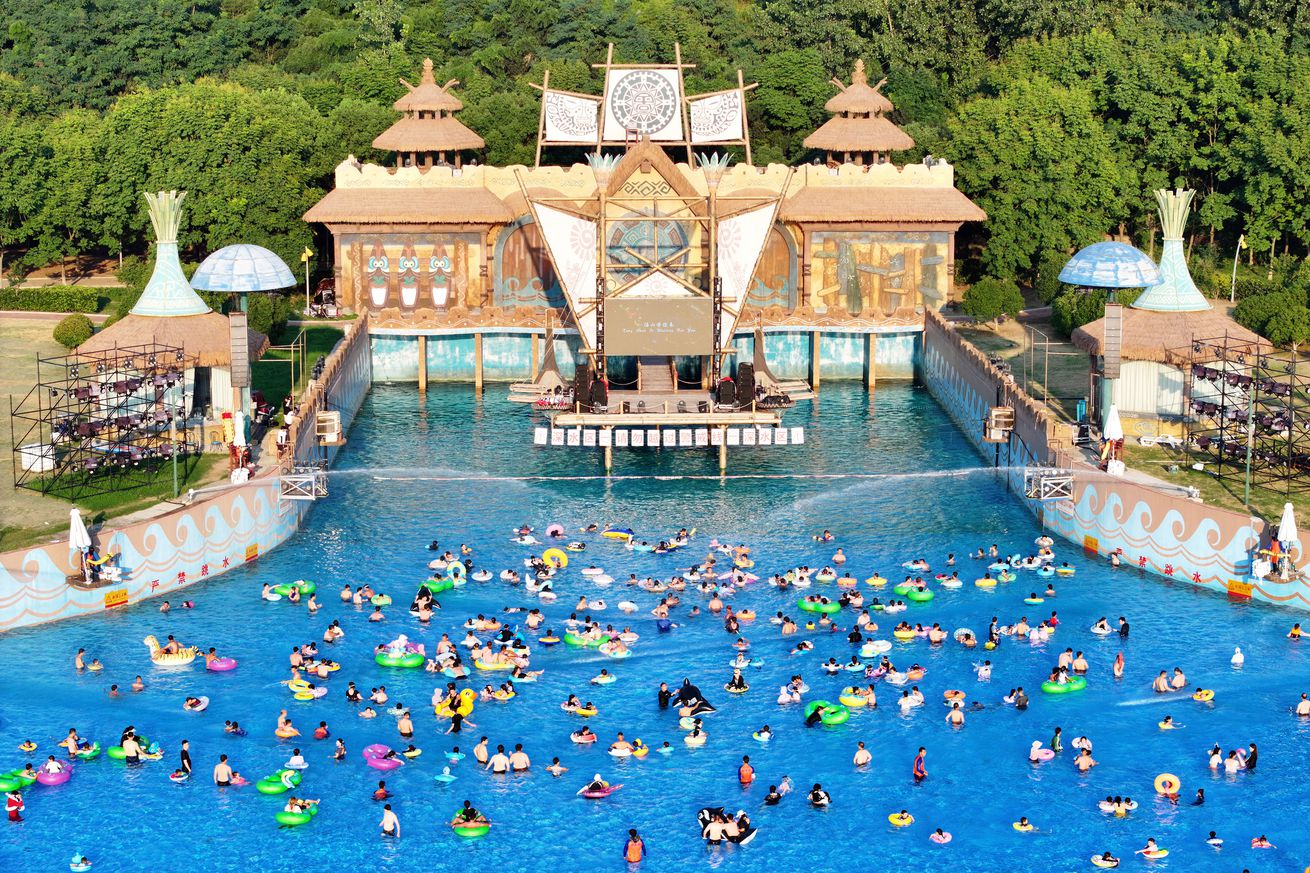 Citizens Cool Off at A Water Park in Nanjing