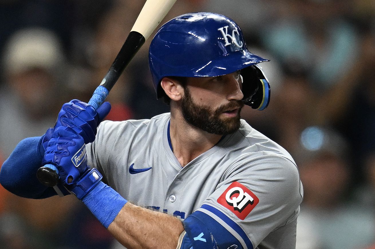 Tyler Gentry #27 of the Kansas City Royals bats