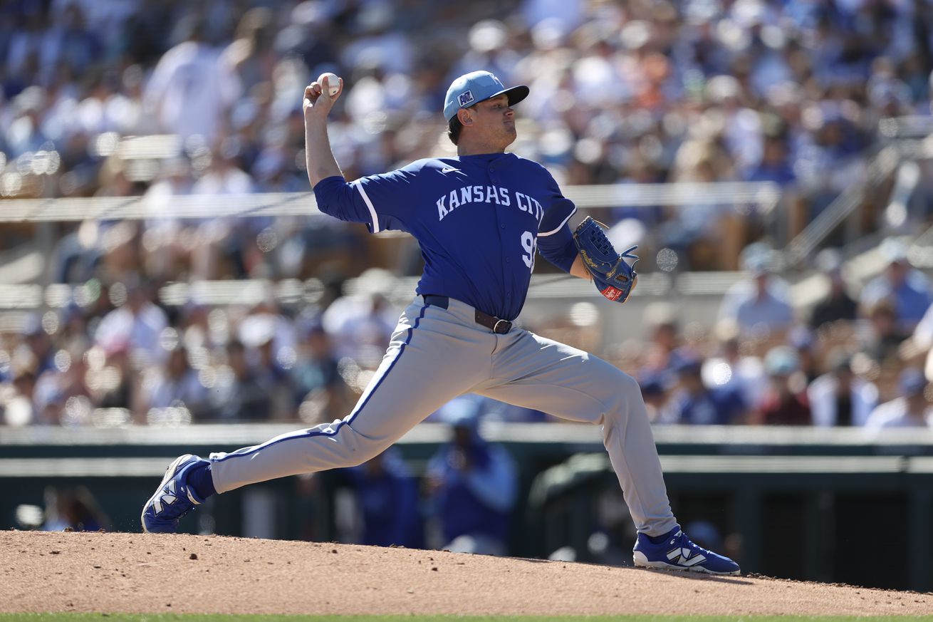 KC Royals pitcher Chandler Champlain pitches in Spring Training