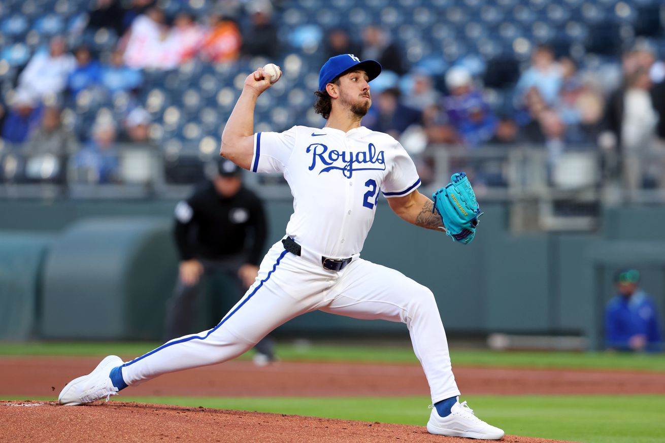 Michael Lorenzen #24 of the Kansas City Royals pitches